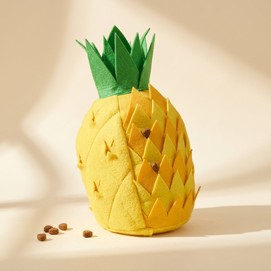 Pet Dog Toys: Pineapple Training Treat Finder Plush Puzzle