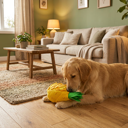 Pet Dog Toys: Pineapple Training Treat Finder Plush Puzzle